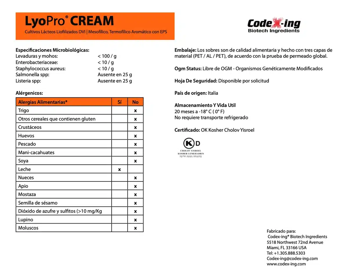 Cultivos Lácticos Para Crema Agria O Fermentada - Imagen 2