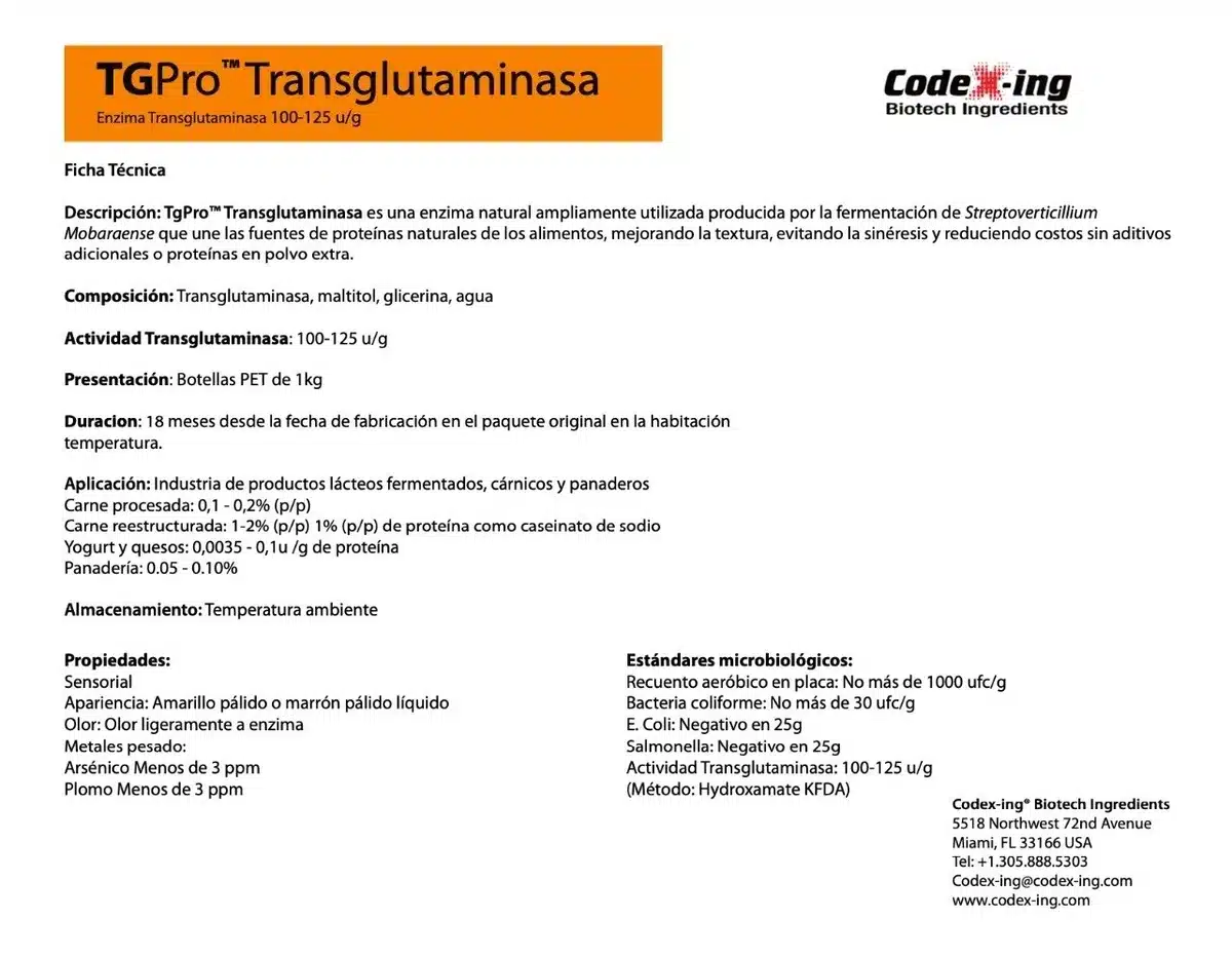 Transglutaminasa Enzima Tgpro - Imagen 3